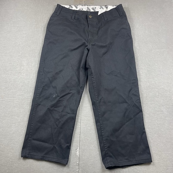 Vintage Ben Davis Pants Mens 36x26 Black 694 Canvas Wide Leg Straight Work Wear - Picture 1 of 10